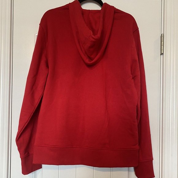 Michael Kors Red Logo Hooded Pullover Front Pocket Long Sleeve L NWOT - Picture 2 of 4